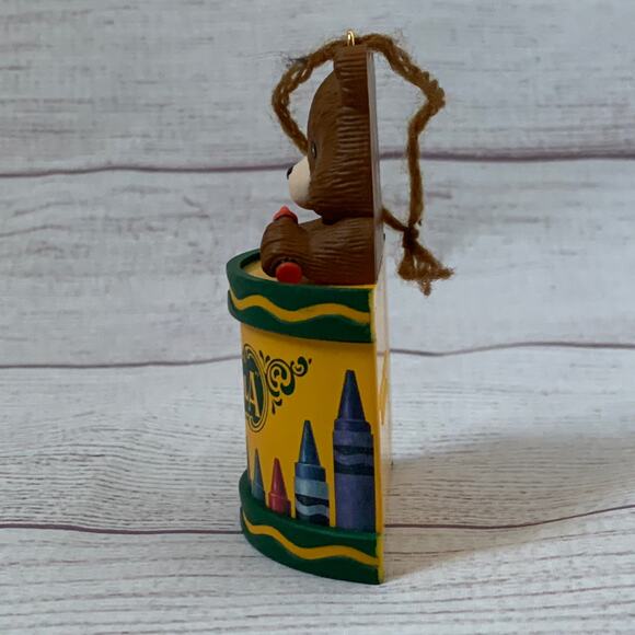 Vintage Crayola Teddy Bear Christmas Tree Ornament by Binney & Smith Inc. 1992 - Picture 4 of 13